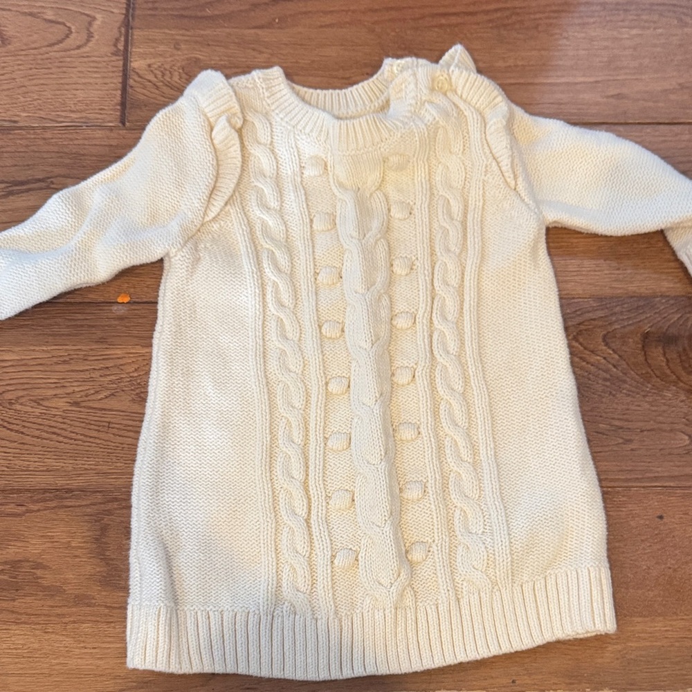 Gap Cream Cable Knit Sweater Dress 6-12m